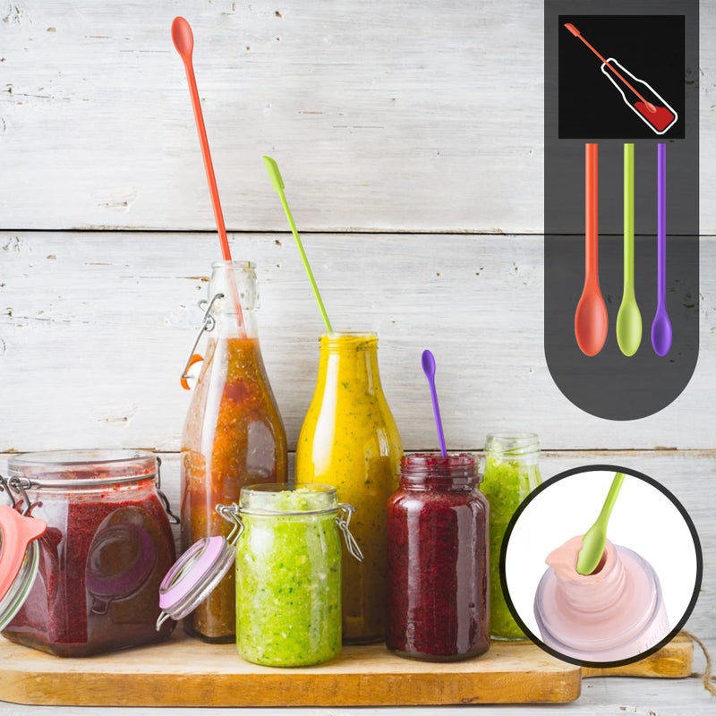 HOTEC BPA Free Heat Resistant Silicone Spatula Set Kitchen Utensils for Baking Cooking Mixing Non Stick Cookware Food Grade Dishwasher Safe (Multi-Color) Set of 9 - Image 5